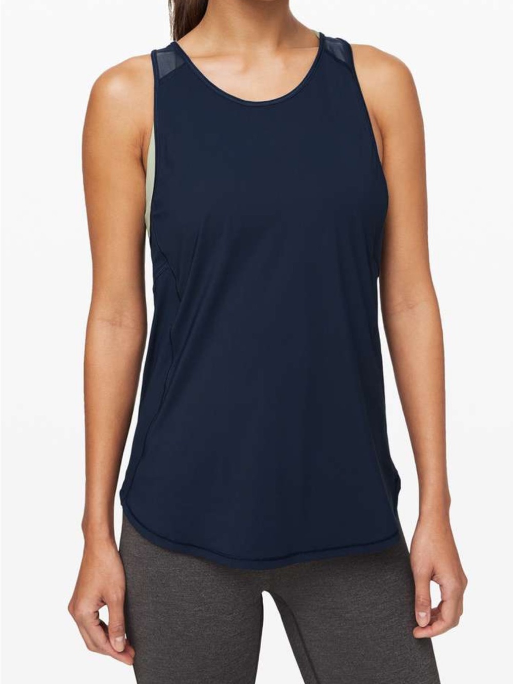 LULULEMON Sculpt Tank Night Tide Blue Mesh Sleeveless Workout Tank Top 6